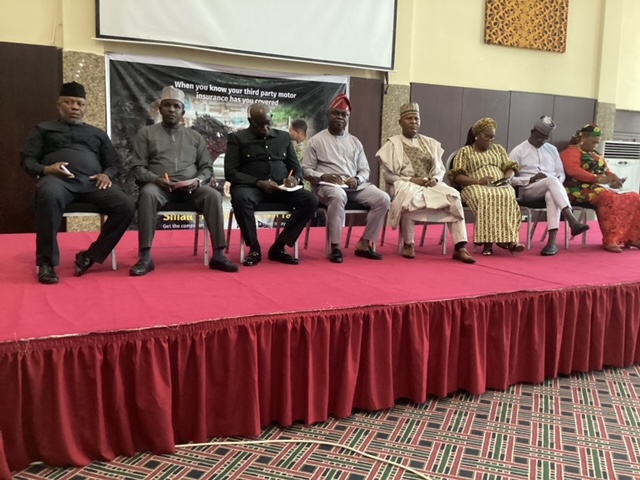 Cross section of National Insurance Commission, (NAICOM) staff attending to questions from journalists during the open session at the NAICOM seminar for financial journalists in Uyo.